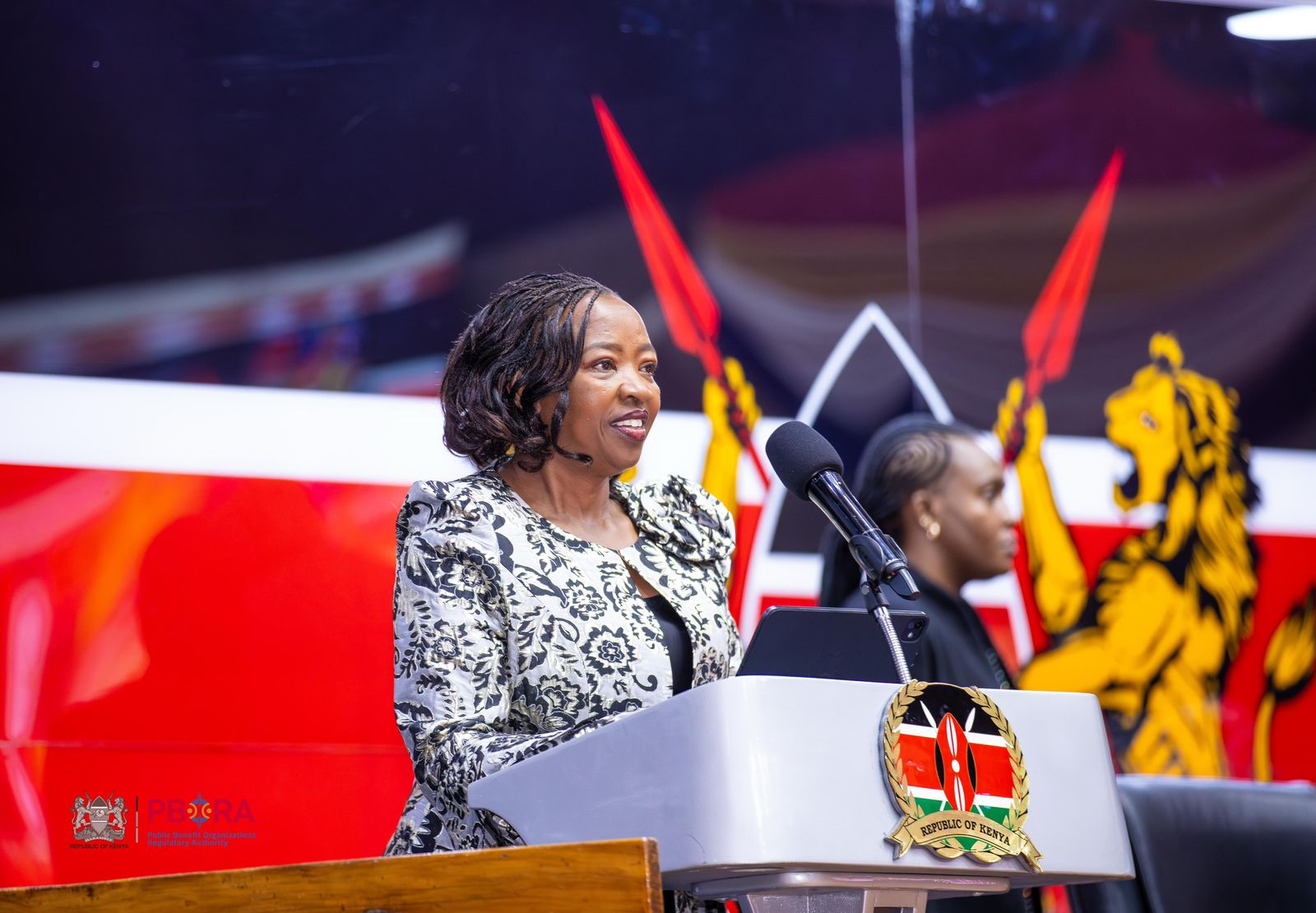 First Lady Mrs Rachel Ruto addressing stakeholders during the launch of the PBO Week 2026 at KICC, Nairobi on 13 April, 2026. 