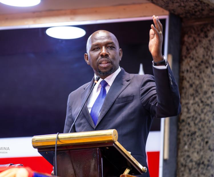 Interior Cabinet Secretary Hon. Kipchumba Murkomen while addressing stakeholders during the launch of PBO Week 2026 at the Kenyatta International Convention Centre, Nairobi in April, 2026